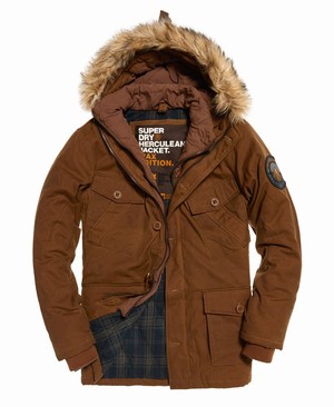 Superdry Everest Wax Férfi Kabát Barna | RESLF2389